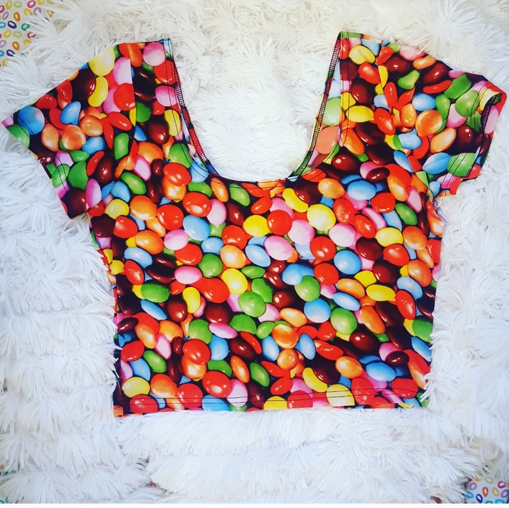 3 for $20 NWOT Candy Costume Spandex Crop Top